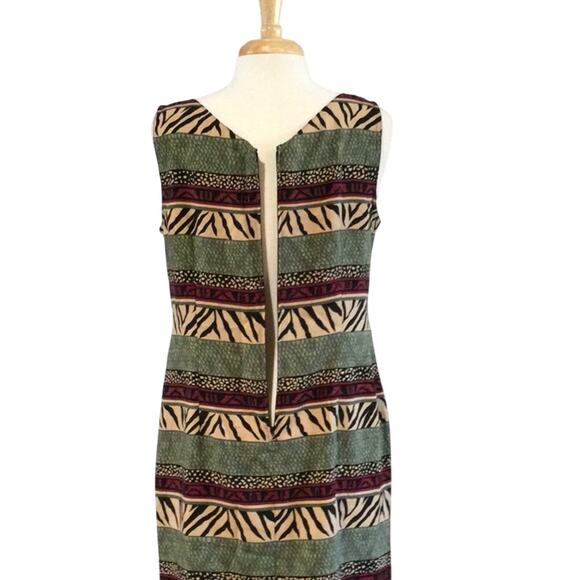 Kathie Lee Collection Multi-Print S/L V-Neck Dress Size 12 - Picture 10 of 16